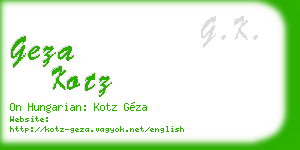 geza kotz business card